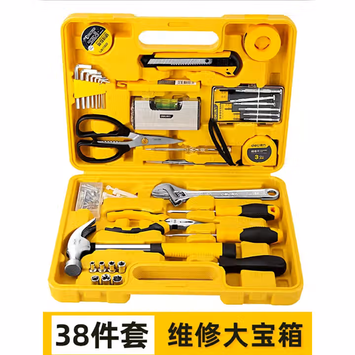得力工具DL1038J工具套装38件套(黑)(套)