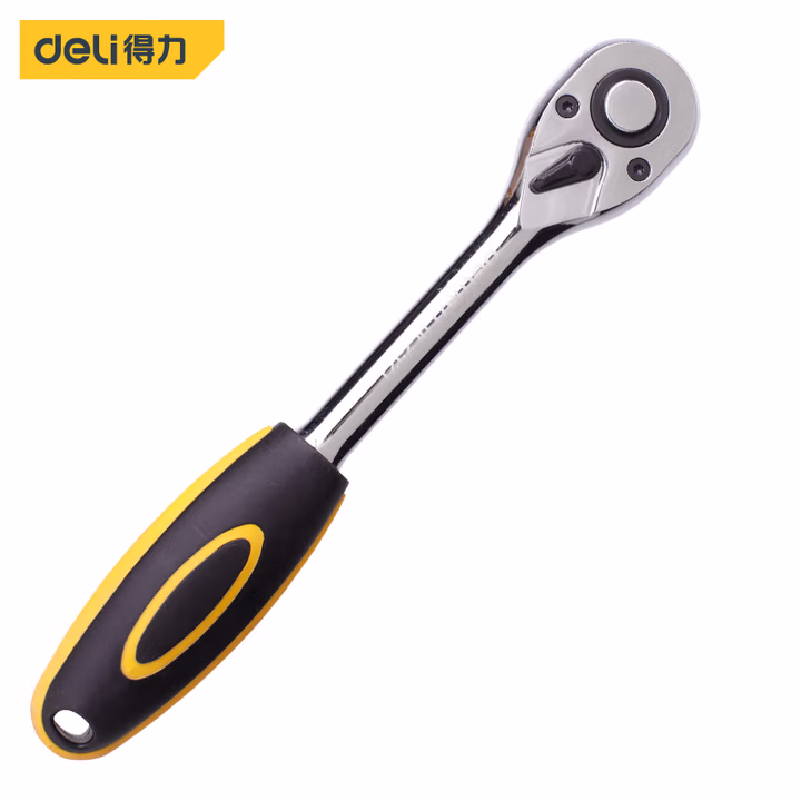 deli得力DL2521_12.5mm系列快速脱落棘轮扳手45T(银)(把)