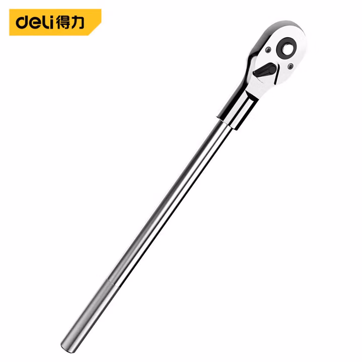 deli得力DQ44801(终保)19mm系列专业钢柄快脱棘轮扳手48T(银(把