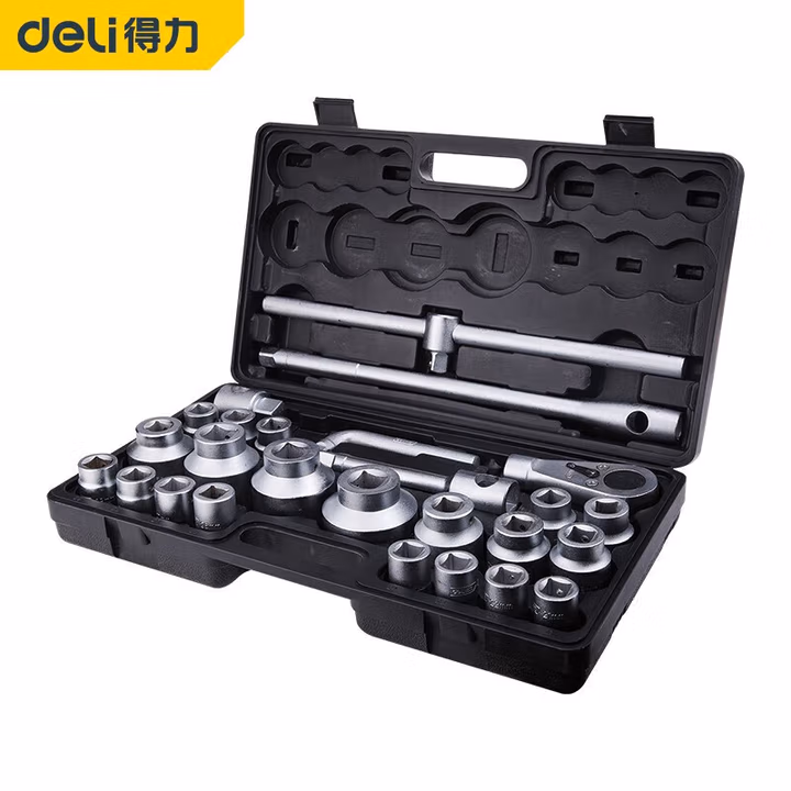 deli得力DL1026B_26件19mm系列重型套筒组套(黑)(套)