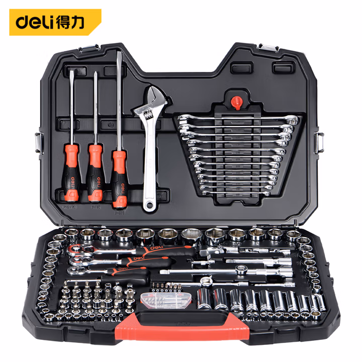 deli得力DQ01124(终保124件6.3×10×12.5mm公英制组套红套