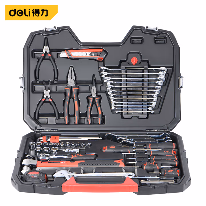 deli得力DQ01058(终保)58件机械设备维修组套(红)(套)