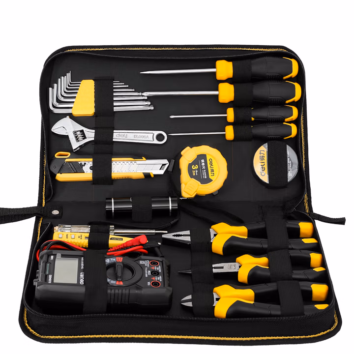 deli得力DL1023E电讯综合维修组套电工检修23件套(黑)(套)