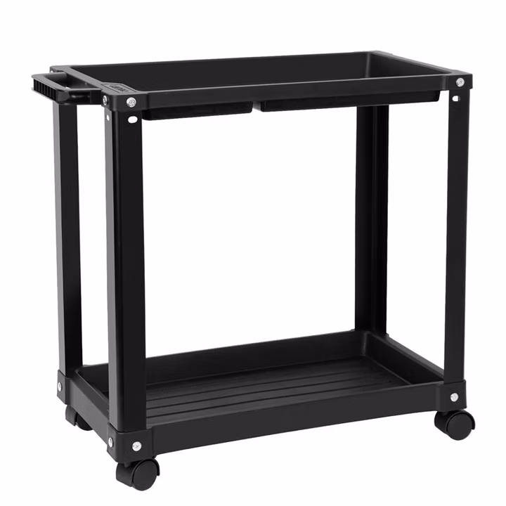 deli得力DL433002塑料二层工具车56x26x53cm(黑)(台)