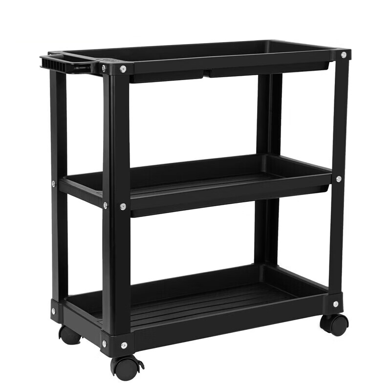 deli得力DL433003塑料三层工具车56x26x57cm(黑)(台)