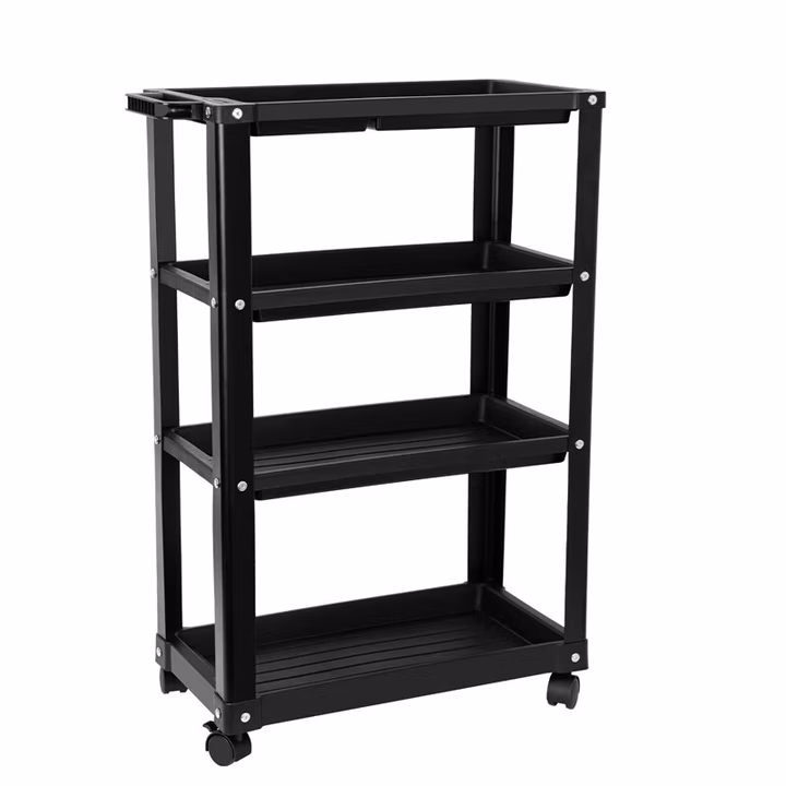 deli得力DL433004塑料四层工具车56x26x81cm(黑)(台)