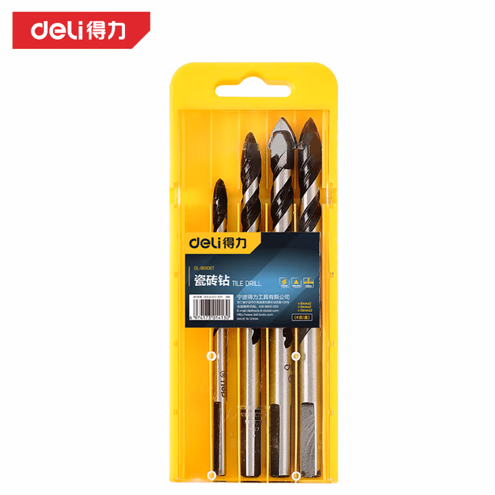 deli得力DL-B6106T玻璃陶瓷钻6件套(新VI)(黄)(盒)