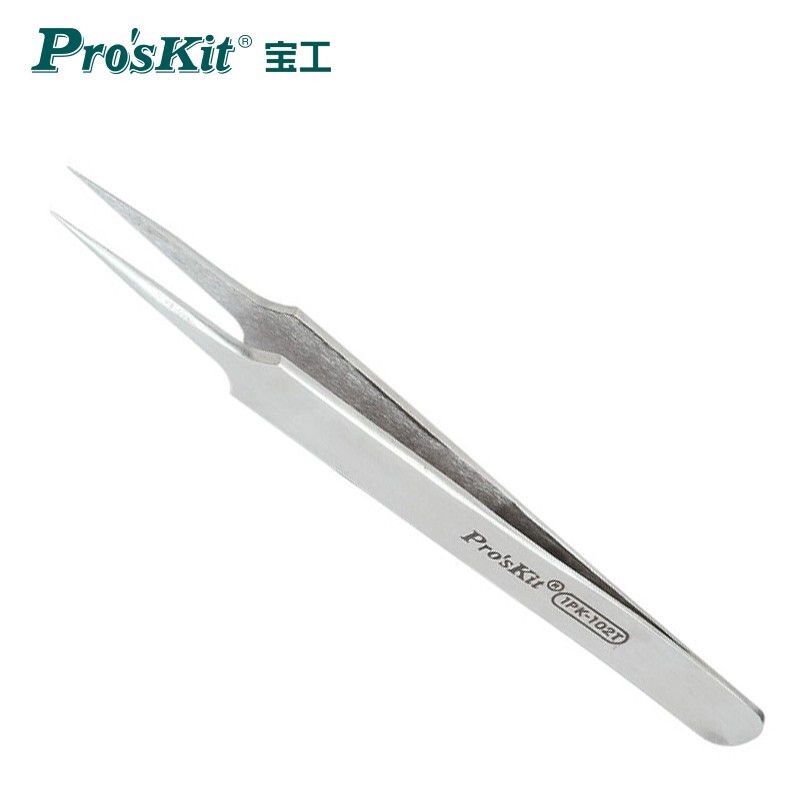 PROSKIT/宝工 不锈钢防磁特尖镊子(120mm) 1PK-102T