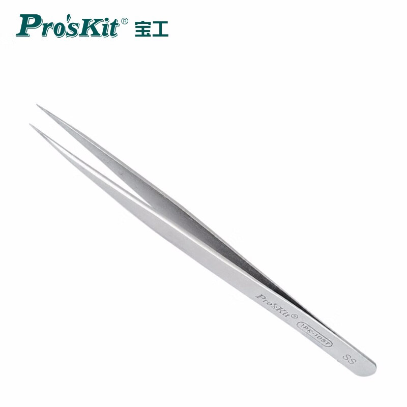 PROSKIT/宝工 不锈钢防磁长尖镊子(140mm) 1PK-105T