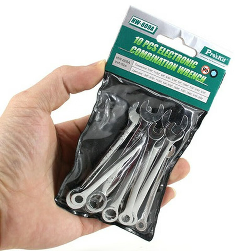 PROSKIT/宝工 小型梅开扳手组(10支组)英制 HW-609A