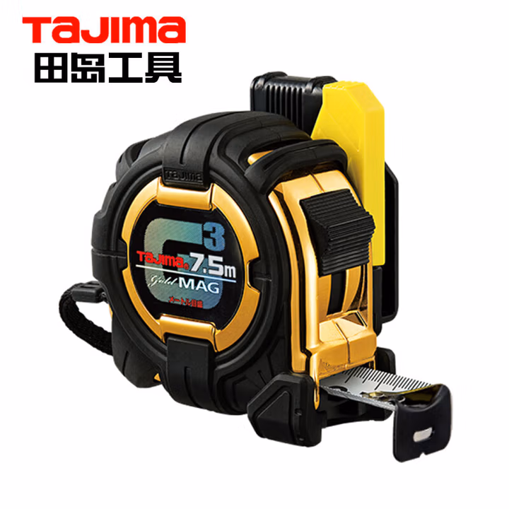 TAJIMA/田岛 G3LOCK金色卷尺25-75（配安全别扣）JIS丙烯基双面尺带 1001-1881