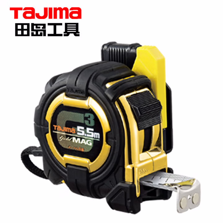 TAJIMA/田岛 G3LOCK磁爪金色卷尺25-55（配安全别扣）JIS丙烯基尺带 1001-1883