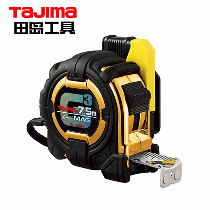 TAJIMA/田岛 G3LOCK磁爪金色卷尺25-75（配安全别扣）JIS丙烯基双面尺带 1001-1884