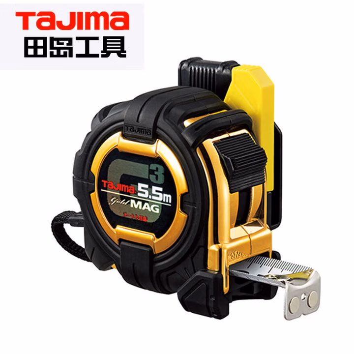 TAJIMA/田岛 G3LOCK磁爪金色卷尺27-55（配安全别扣）JIS丙烯基双面尺带 1001-1885