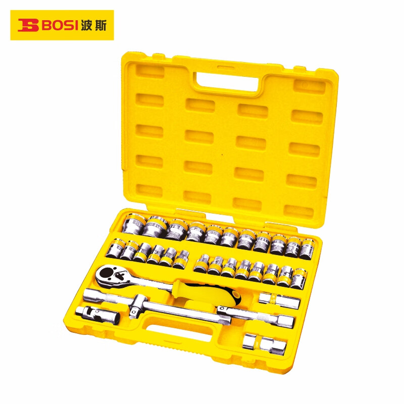 BOSI/波斯 32件公制双色套筒组套1/2