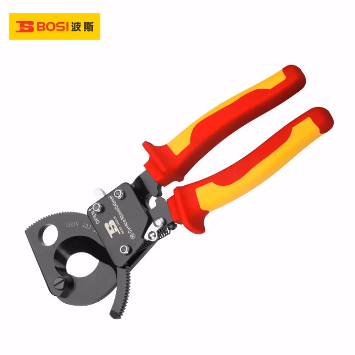 BOSI/波斯 VDE绝缘棘轮式电缆钳剪12.5