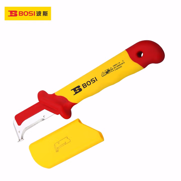 BOSI/波斯 VDE绝缘护套式钩镰型电缆刀50*185mm BS600209