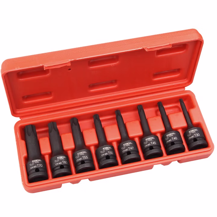 JETECH/捷科 8件套1/2英寸风动梅花旋具长套筒 FK1/2-T8S