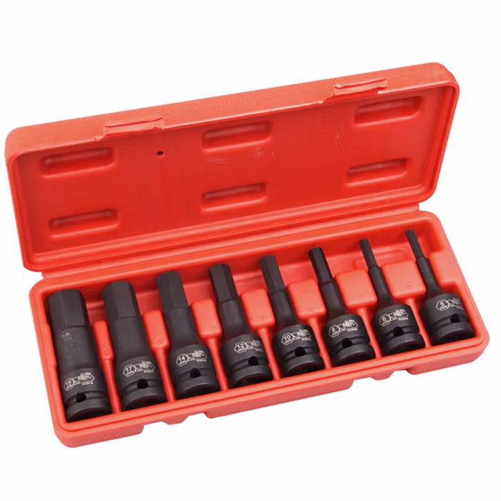 JETECH/捷科 8件套1/2英寸风动内六角旋具套筒 FK1/2-H8S