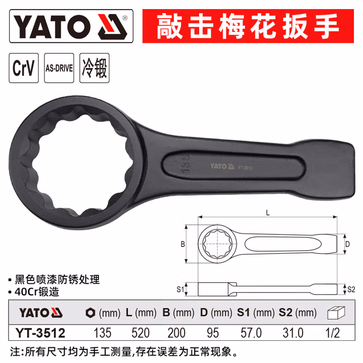 YATO/易尔拓 敲击梅花扳手 YT-3512