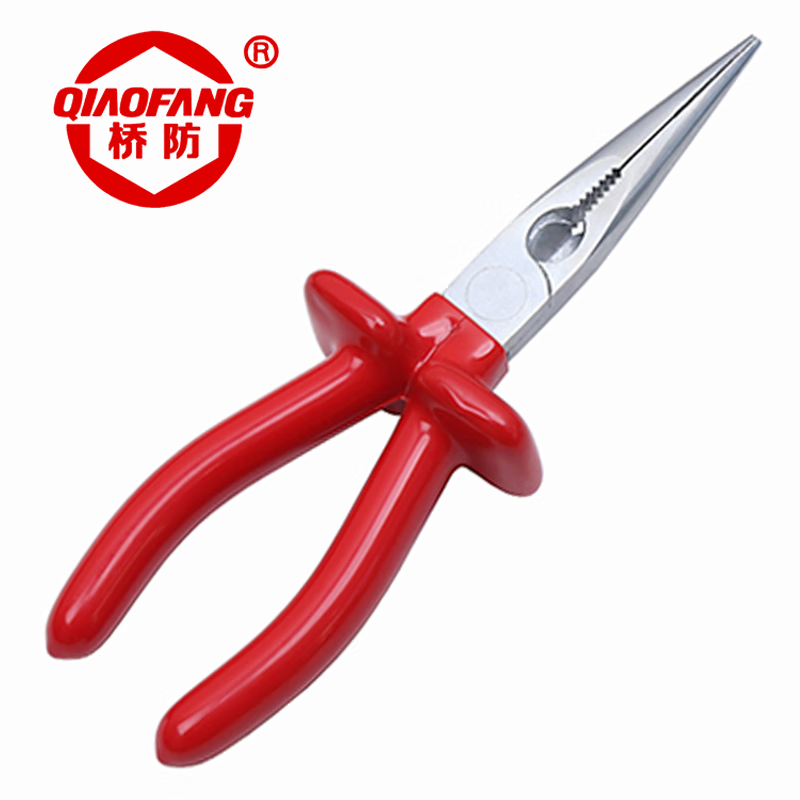 天津桥防/CNFB 绝缘浸塑德式尖嘴钳 T87202A-1004
