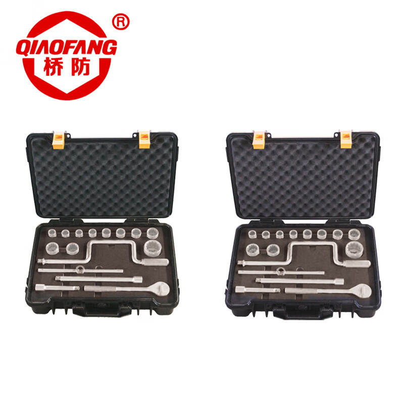 天津桥防/CNFB 不锈钢1/2方17件套盒装套筒 304-T88512-17