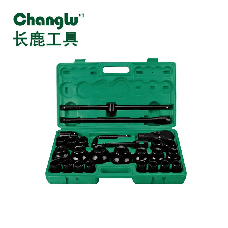 CHANGLU/长鹿 26件19、25mm系列塑盒电泳重型套筒组套 103526