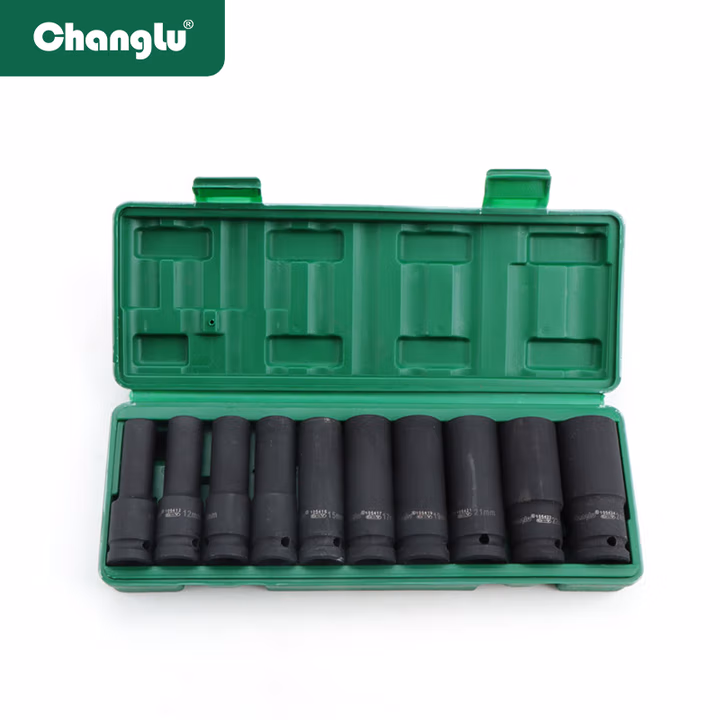 CHANGLU/长鹿 10件12.5mm系列加长风动套筒组套 105410