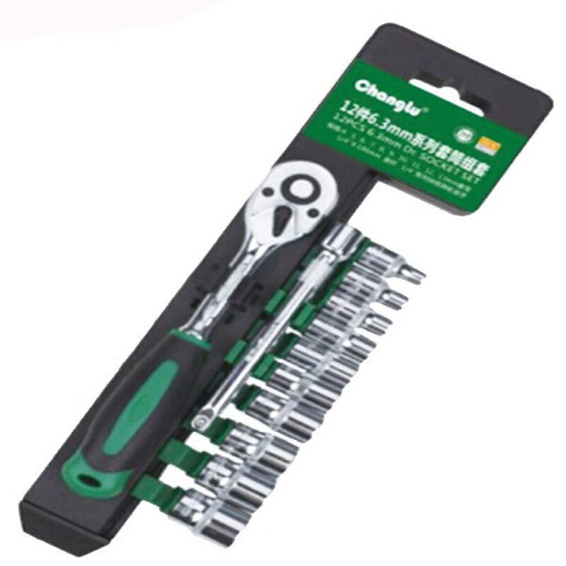 CHANGLU/长鹿 12件6.3MM系列镜面套筒组套(塑夹) 105612