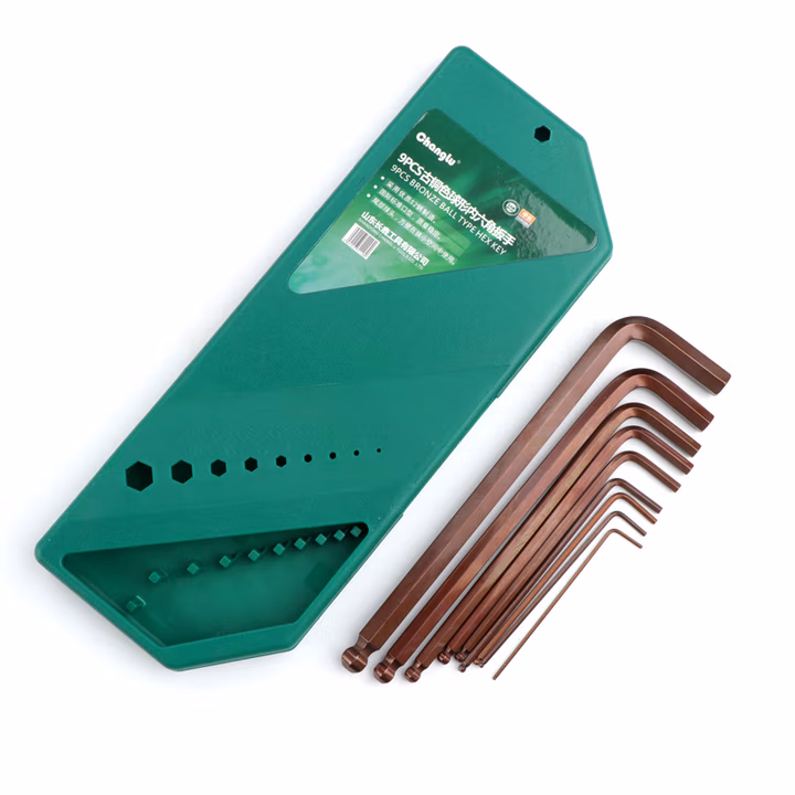 CHANGLU/长鹿 9PCS古铜色球形内六角扳手(加长) 402203