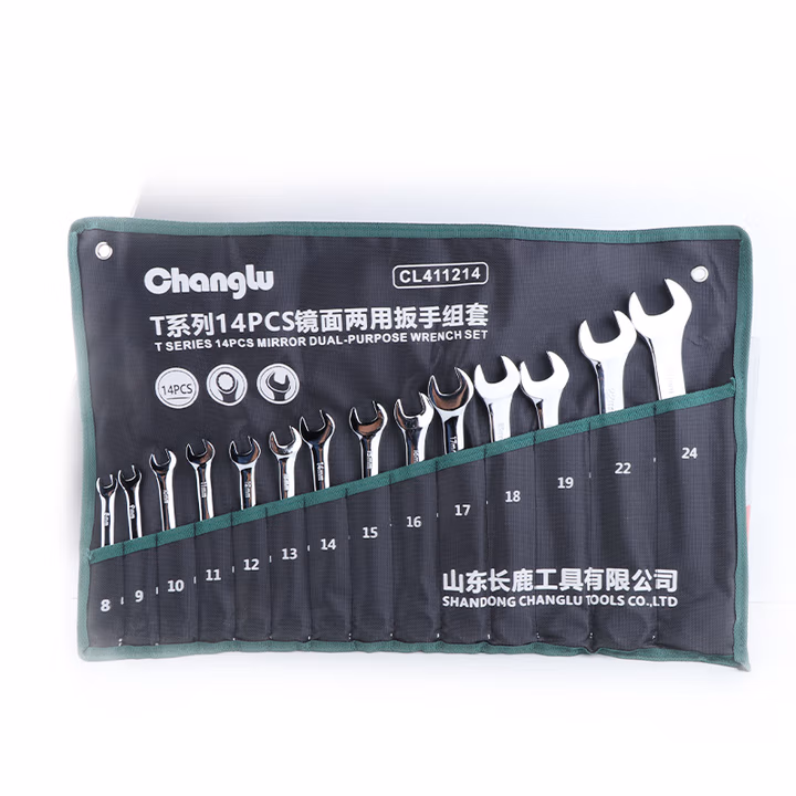 CHANGLU/长鹿 T系列镜面两用扳手组套14PCS（8-24） 411214