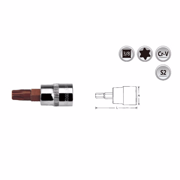 CHANGLU/长鹿 10mm系列六花星批套筒 T20X48mm 503220