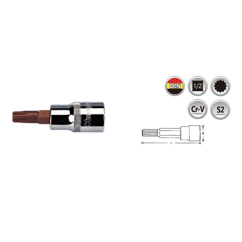 CHANGLU/长鹿 12.5mm系列十二花星批套筒(S2钢制作)M6X55mm 503806