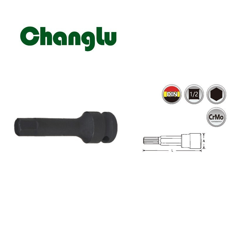 CHANGLU/长鹿 12.5mm系列气动连体旋具套筒(六角) HW4*78mm 506704