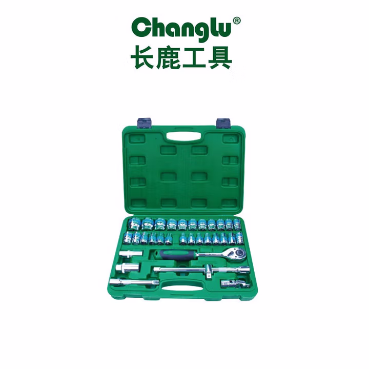 CHANGLU/长鹿 32件12.5mm系列蓝带6角套筒组套（自脱棘轮） 101532