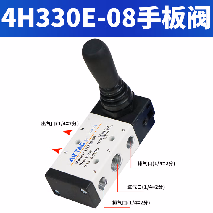 Airtac/亚德客 4H系列手动复位手动阀 4H330E08