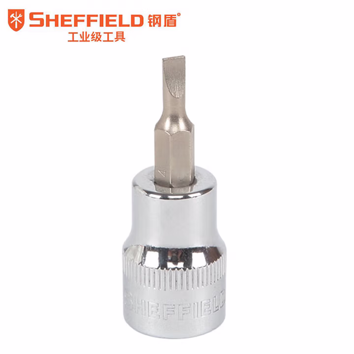 SHEFFIELD/钢盾 6.3mm系列一字型旋具套筒4mm S013604
