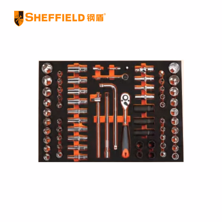 SHEFFIELD/钢盾 70件套12.5mm套筒工具托组套 S025046