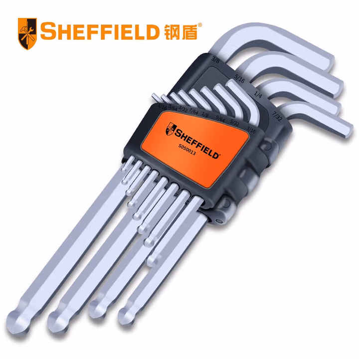 SHEFFIELD/钢盾 12件套英制加长球头内六角扳手 S050013