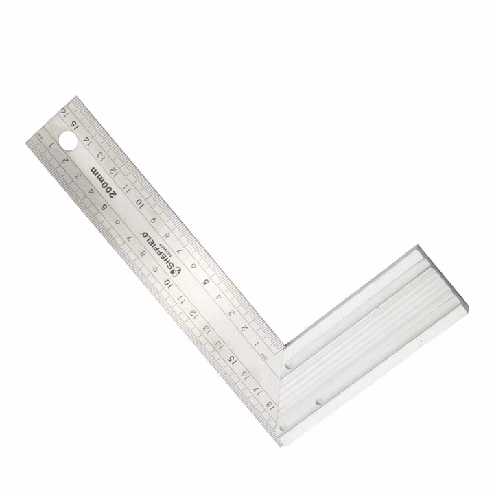 SHEFFIELD/钢盾 铝合金底座不锈钢角尺200mm S079007