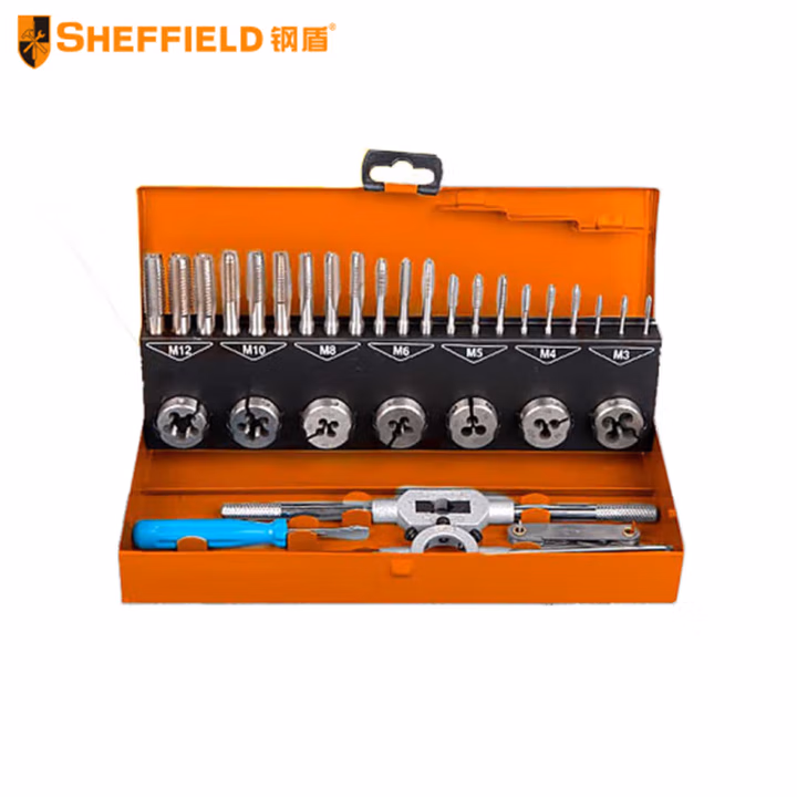 SHEFFIELD/钢盾 32件套公制高速钢丝锥板牙组套 S133002