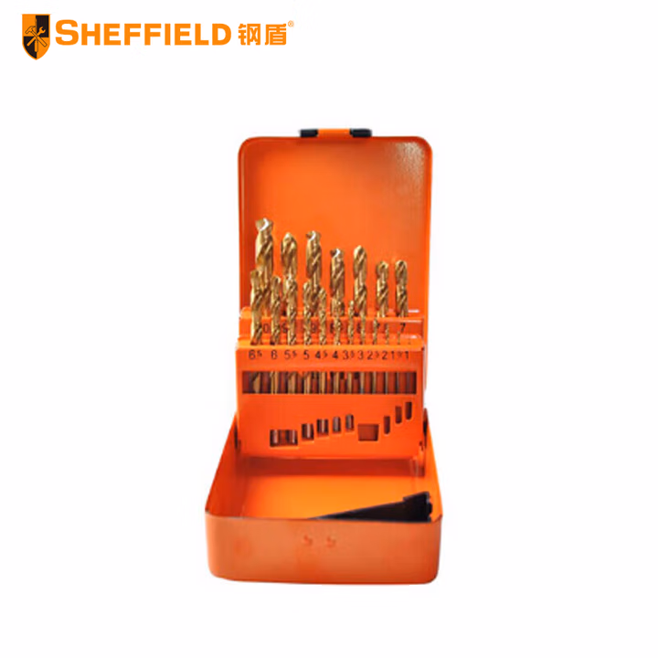 SHEFFIELD/钢盾 19件套镀钛直柄麻花钻套装 S133012