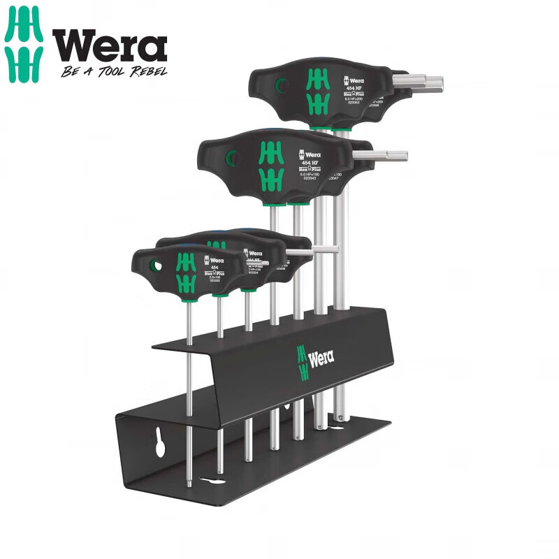 WERA/维拉 454/7 HF T型柄内六角扳手组套 2, 带固持功能 05023453001