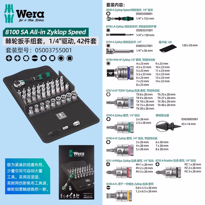 WERA/维拉 Zyklop Speed 8100 SA 1/4