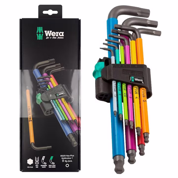 WERA/维拉 3950/9 增强型内六角彩色英制不锈钢套装 1 SB 05022860001