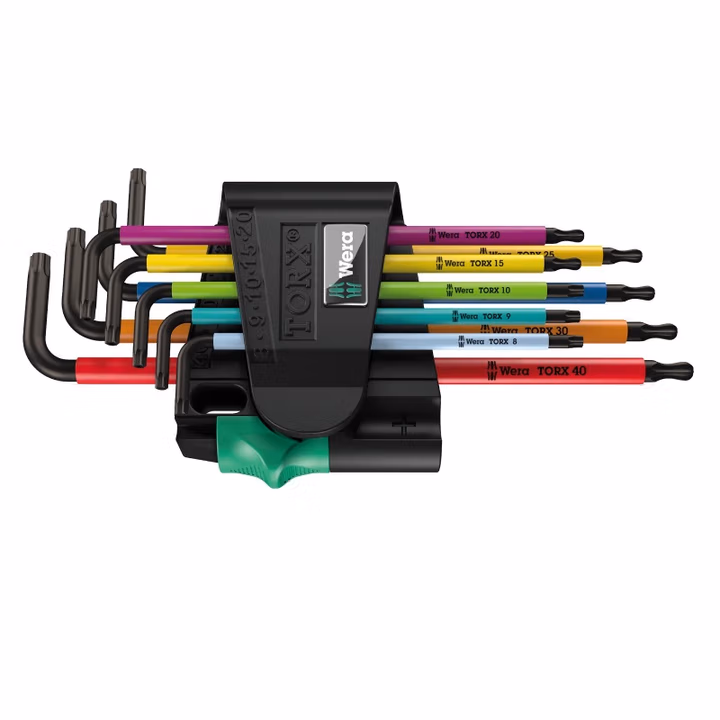 WERA/维拉 967 SPKL/9 TORX BO 梅花加长组套，黑化处理 05024335001