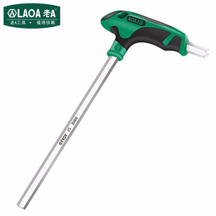 LAOA/老A 双色柄T型平头内六角扳手5MM LA152093