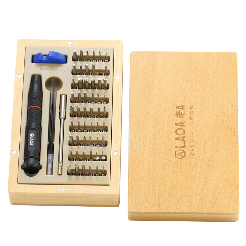LAOA/老A 木盒螺丝批套装58合1 LA618058