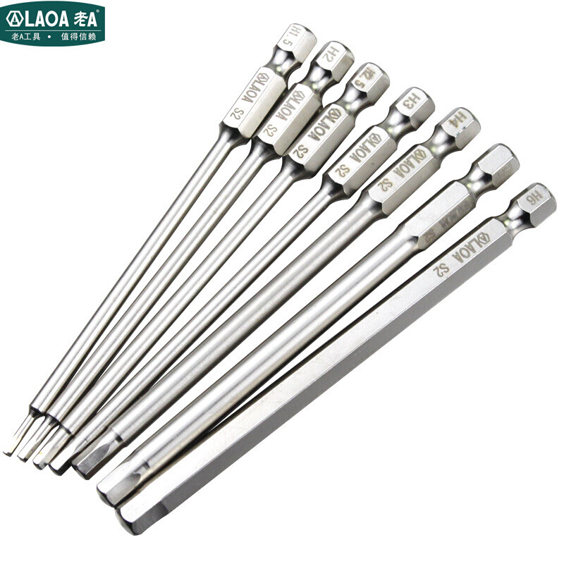 LAOA/老A 2PCS 1/4＂系列内六角批嘴批头 100*H6.0mm LA619160