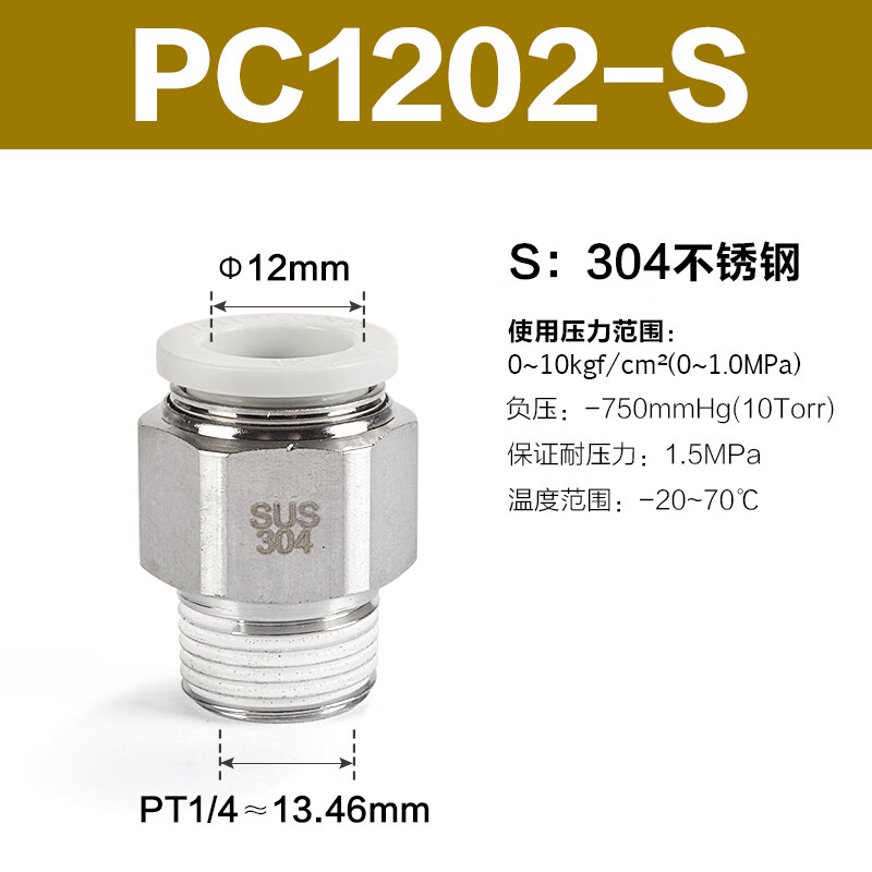 Airtac/亚德客 螺纹直通接头 PC1202-S